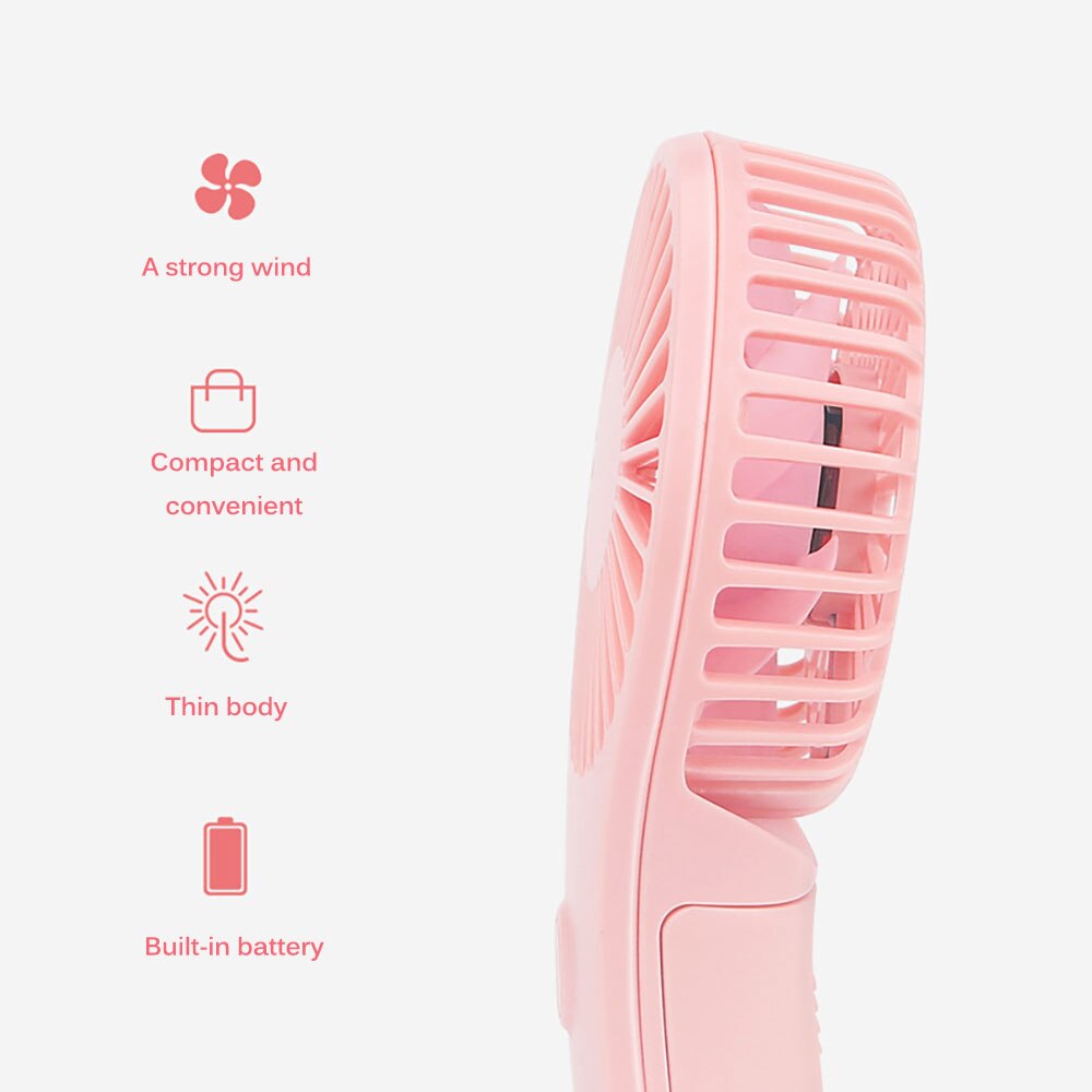 Mini-ventilator, tragbarer rosa taschenventilator, kühle luft, handventilator mit  by 3 aaa-batterien für büro, outdoor, zuhause, für mädchen