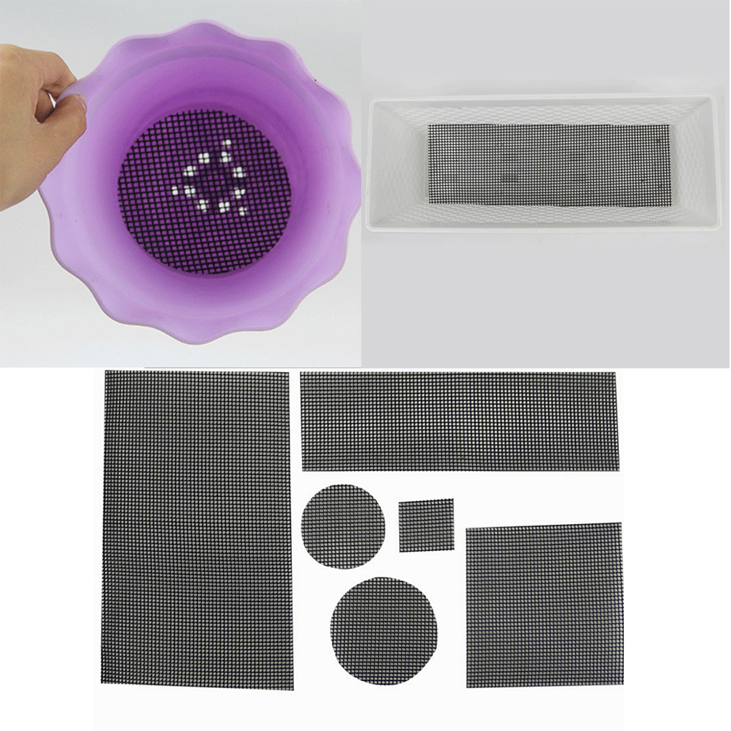Flower Pot Mesh Pad Bonsai Plant Pot Bottom Hole Mesh Net Flower Pot Tray Grid Drainage Netting Sheet Prevent Soil Loss Moth