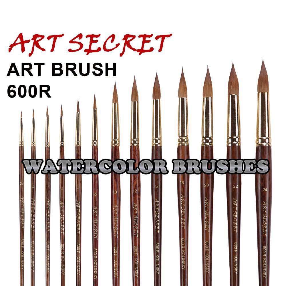 600r ren kolinsky hår forgyldning ferrule eg 180mm træ håndtag akvarel maling kunst leverer kunstner pensel