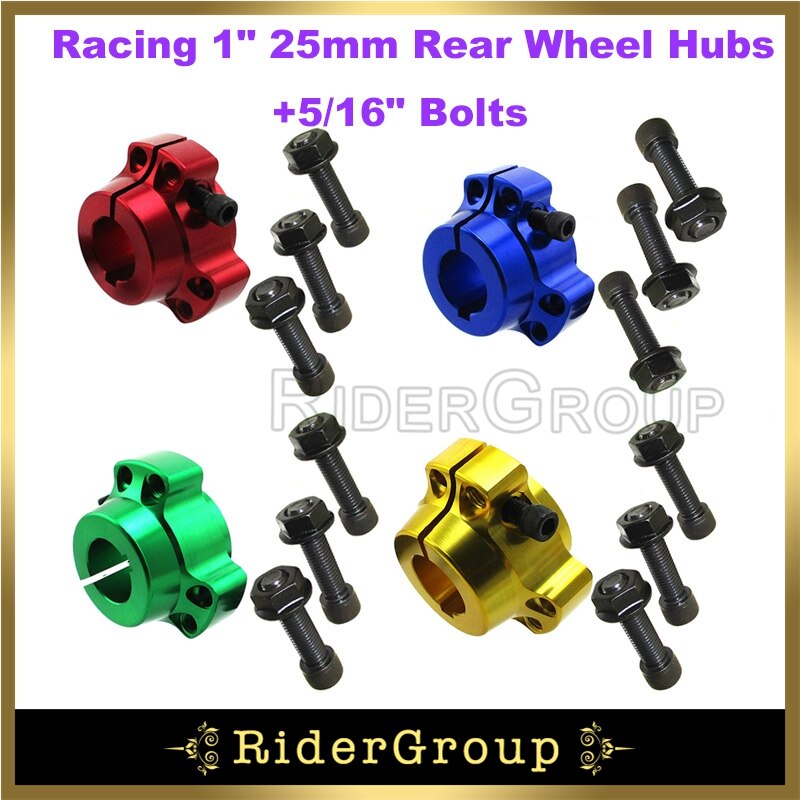Bujes de rueda trasera de aluminio para Go Kart Drift Trike, 1 ", 1/4", 1 ", 25mm, pernos de 5/16"