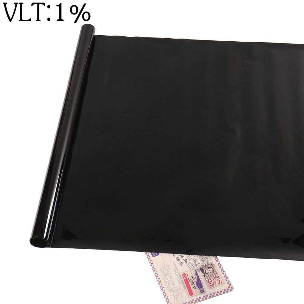 0.5mx3m Dark Black Car Window Tint Film VLT 1% Roll Glass Cars Auto Solar Protection Summer For Car Side Window Home Glass