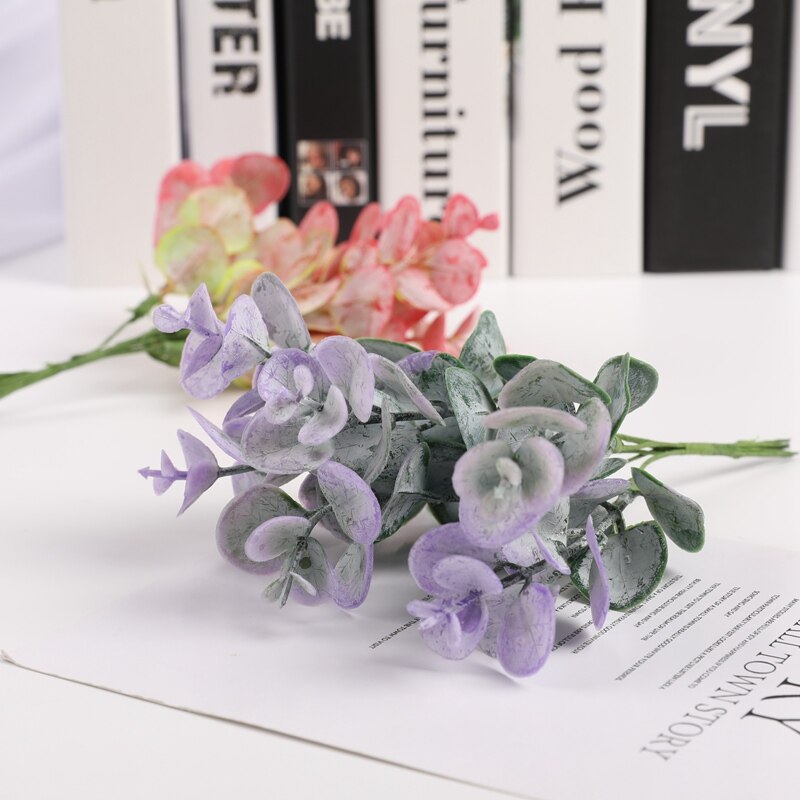 6 piezas de plantas artificiales para decoración navideña, adornos para el hogar, arreglo floral, hojas de eucalipto, lavanda, de joyería