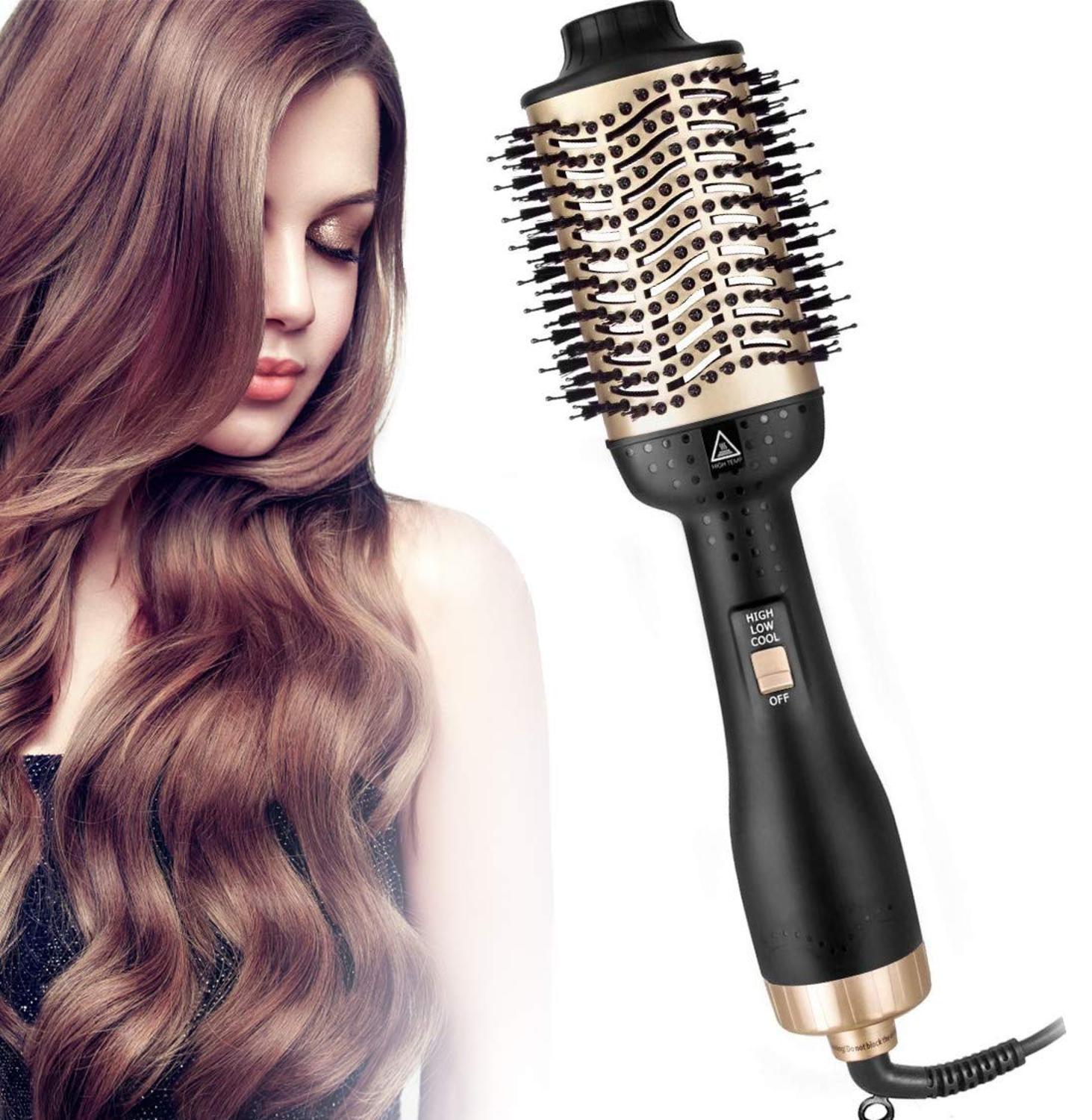 Cepillo de aire , voluminizador de secador de pelo de un paso 4 en 1 mejora antiescaldado salón iónico negativo alisador de pelo cepillo