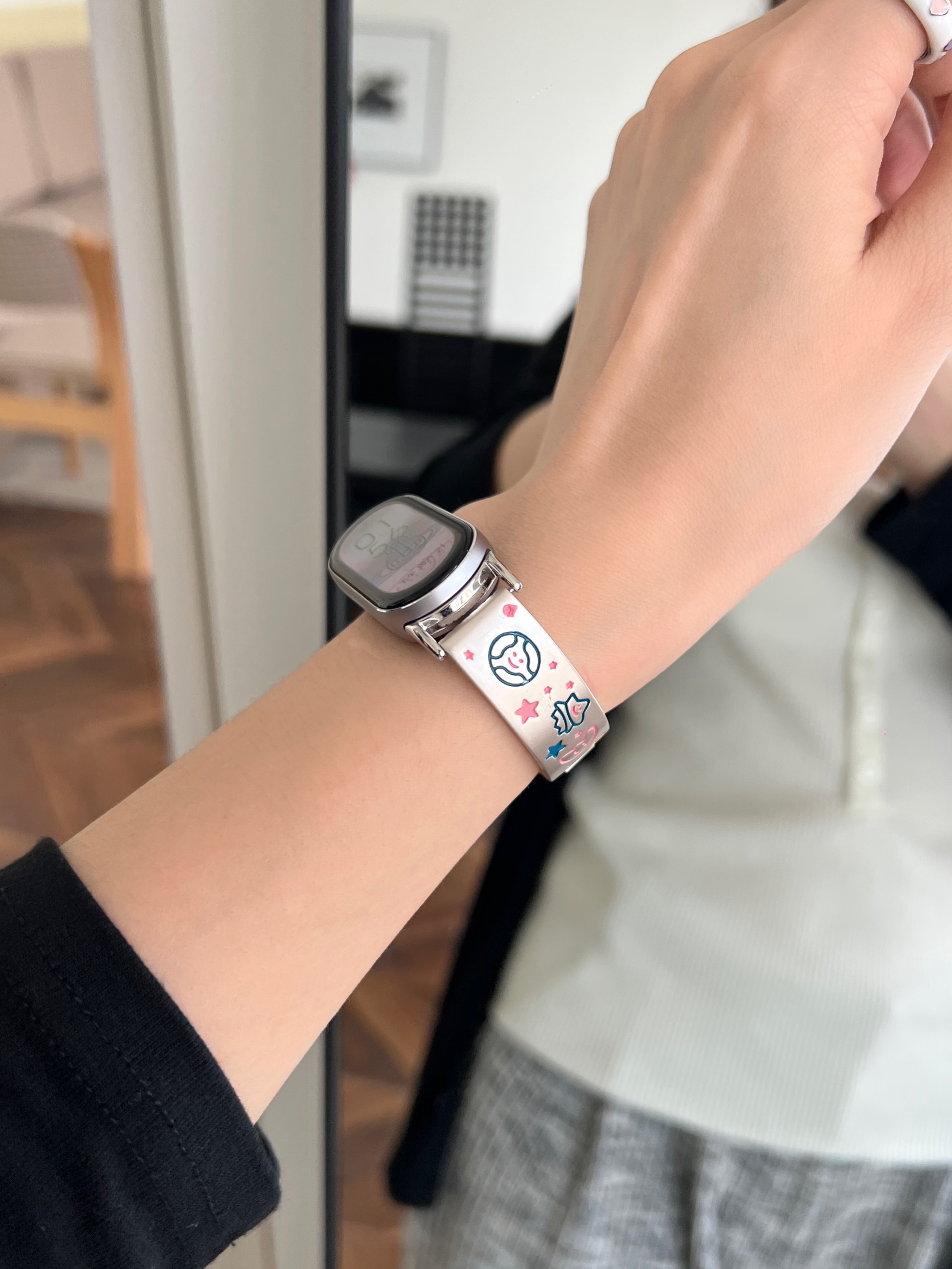 Bracelets de montre intelligente haut de gamme : bracelets durables et élégants pour montre Xiaomi Miband - Meilleures bandes de remplacement Lune, étoiles, graffiti, métal