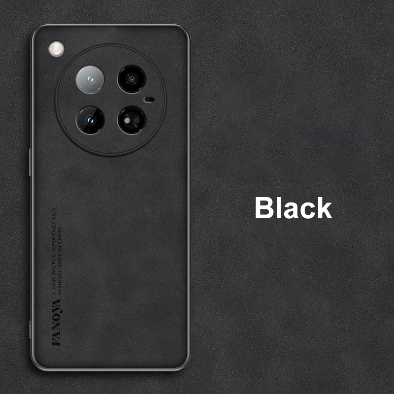 Para Infinix Zero 40 4G funda de teléfono de cuero PU de lujo para Infinix Zero 40 5G Zero4 contraportada de silicona mate protección completa: ABS / Negro