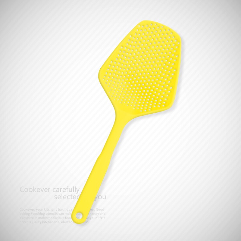 Scoop Colander Strainer Spoon Kitchen Food Drain Shovel Strainers Slotted Skimmer Sifter Sieve with Handle for Cooking Baking: Yellow