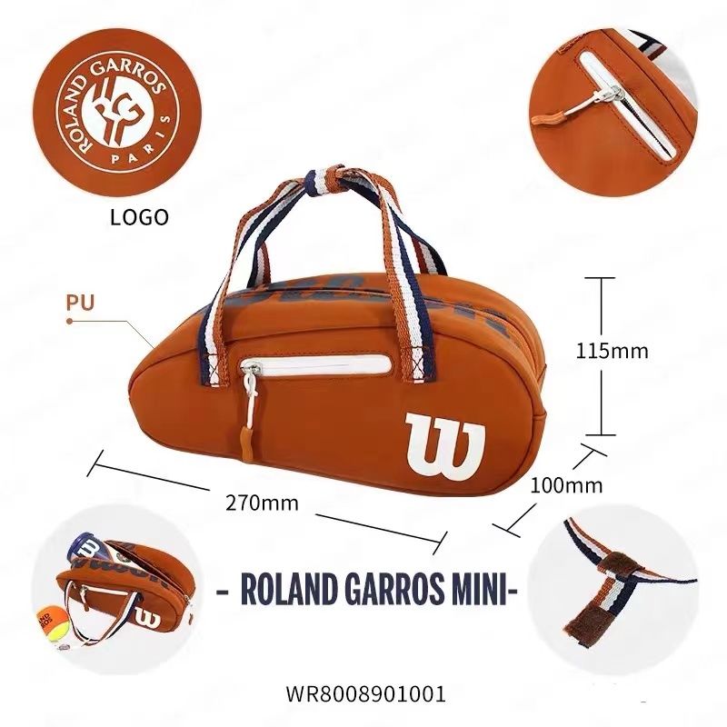 Wilson PU lederen kleine handtas Super Tour Tennisaccessoires Tas Roland Garros Mini reistas Racketsport ﻿