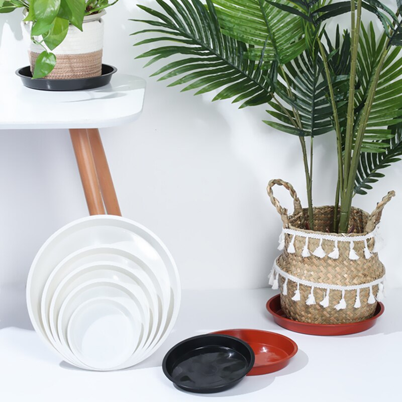 3Pcs Plastic Garden Flower Pot Tray Plant Saucers Water Tray Base for Indoor Outdoor Hogard