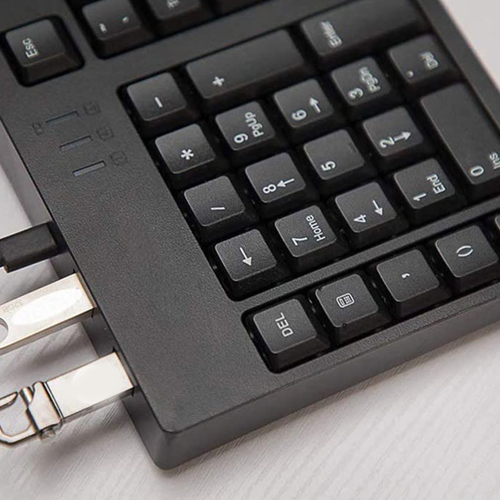 Clavier numérique ergonomique noir pour gaucher, pour pc/ordinateurs portables, avec fil de 1.45 mètres, connexion d&#39;alimentation Micro USB