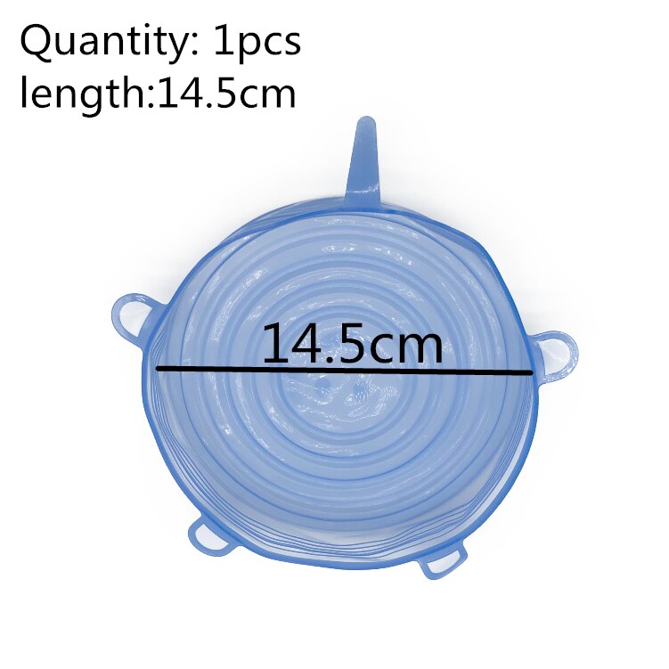 6 sztuk silikonowe rozciągać pokrywki wielokrotnego użytku hermetyczna folia spożywcza naczynia kuchenne pokrywy utrzymanie świeże uszczelnienie miska rozciągliwy pokrowiec owijający