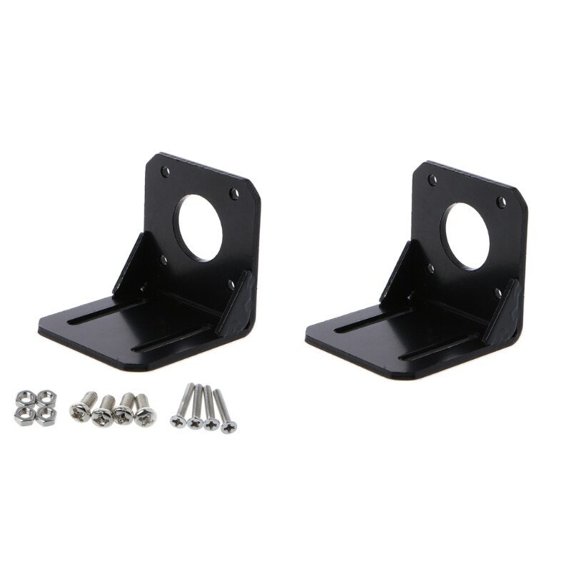 Mounting Bracket Holder For Nema 17 Stepper Motor 3D Printer Black 42mm Alloy Steel R9UC