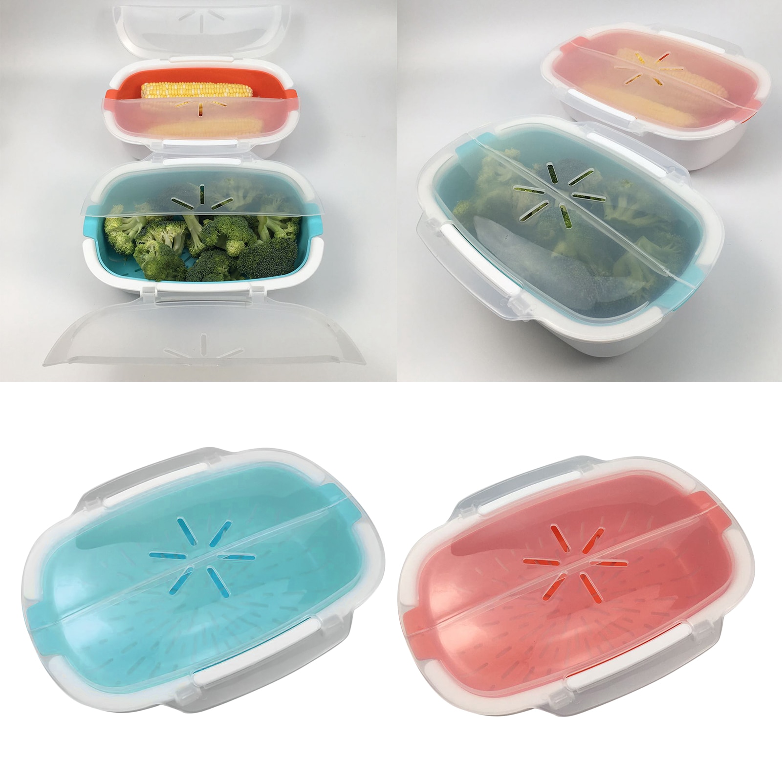 Microwave Mini Steamer Steaming Rice Cooker Multifunctional Food Steamer PP Microwave Cooking Reheating Lunch Box Container