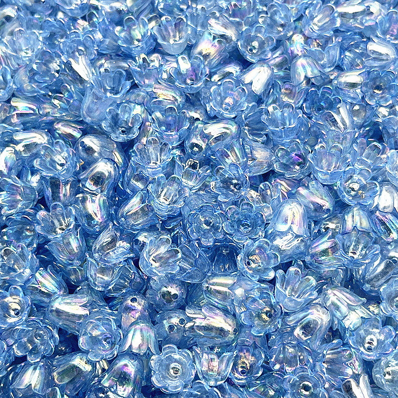 50pcs10x11mm acrílico Convallaria Majalis tapas de cuentas accesorios de joyería pulseras cuentas espaciadoras para fabricación de joyería accesorios DIY