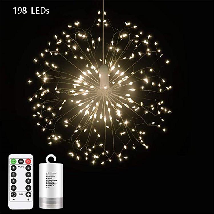 FÜHRTE Feuerwerk Schnur Lichter Löwenzahn Lampe Weihnachten Gebühr Lichter Girlande Angetrieben Durch AA Batterie Beleuchtung Hause Dekoration: 04 warm Weiß
