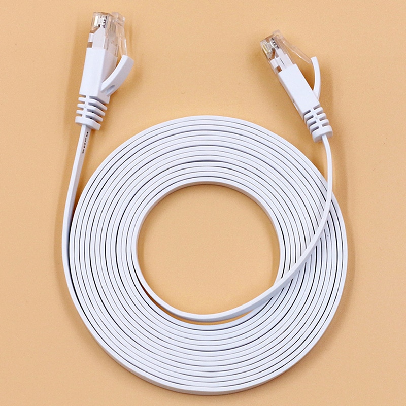1000M Wit 0.5M, 1M, 2M, 3M, 5M, 8M, 10M, 15M Kabel RJ45 CAT6 Ethernet Netwerk Platte Lan Kabel Utp Patch Router Kabels