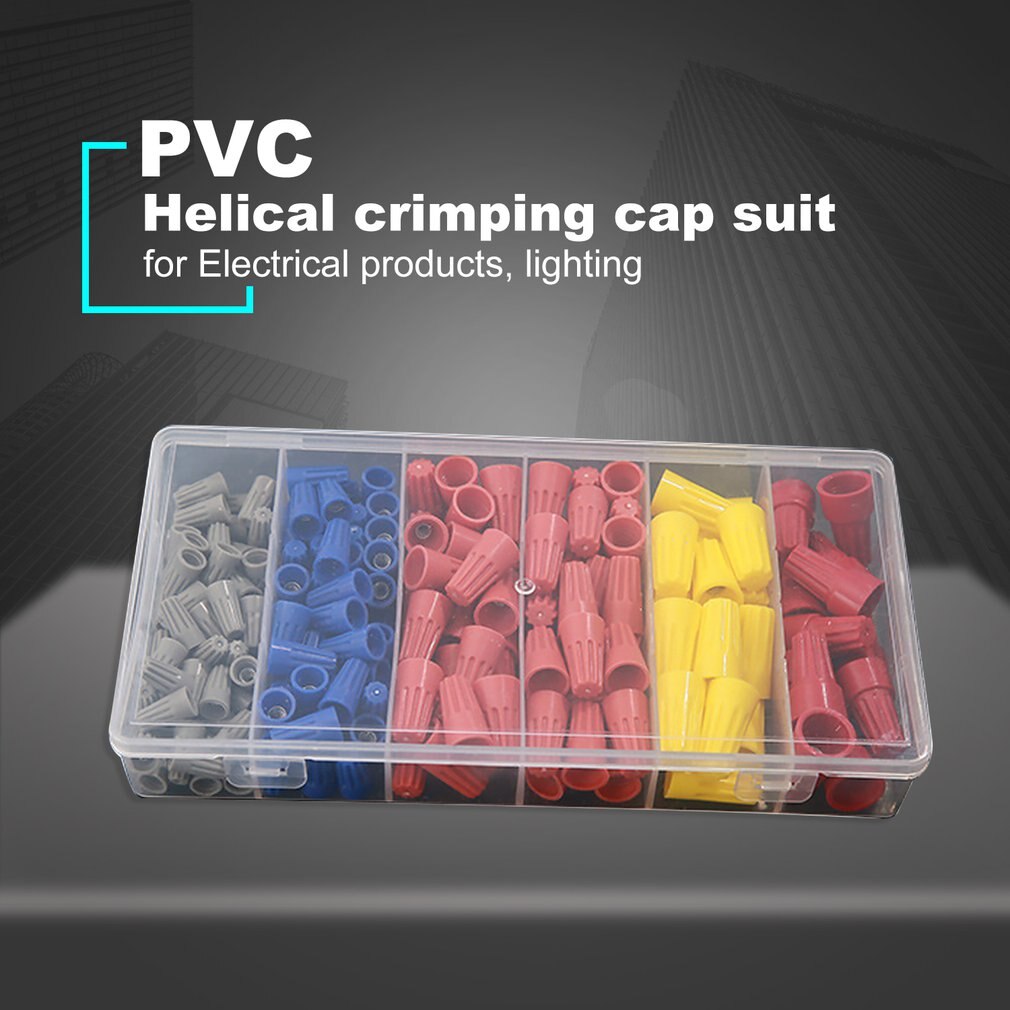 158 Stks/doos Plastic Twist Moer Cover Set Elektrische Draad Connectors Quick Geïsoleerde Schroef Terminal Cap Voorjaar Insert Assortimenten