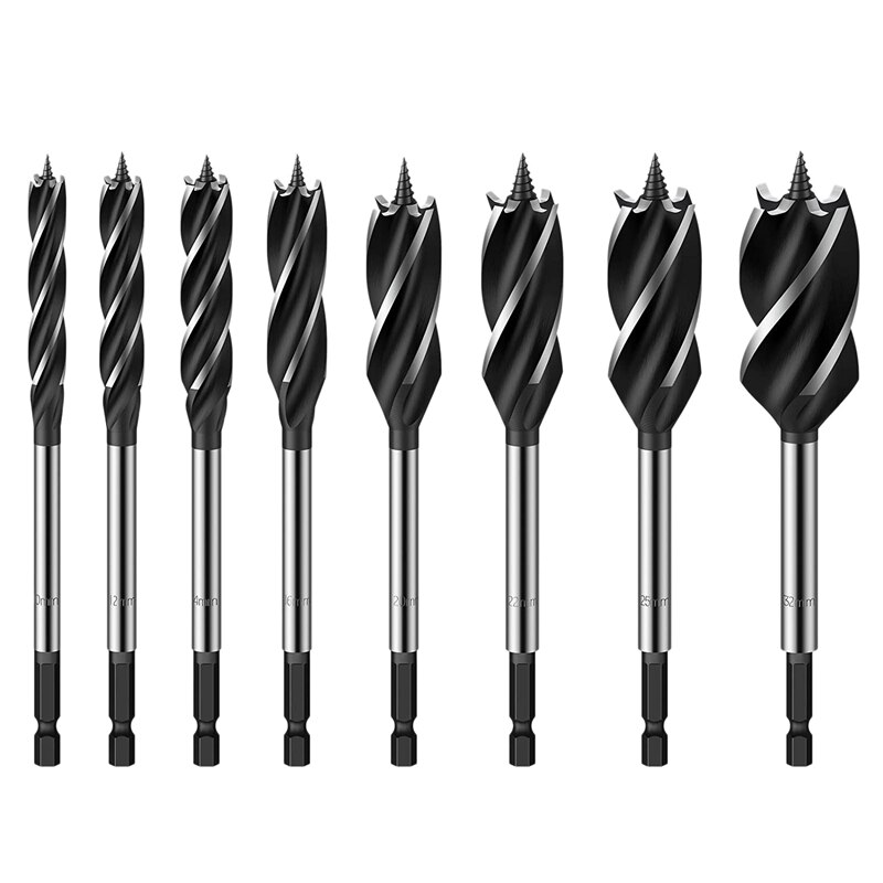 ! Wood Drill Bit Reaming Drill Wood Auger Fast Cut Woodworking Drill Bit Set 8Pcs 10Mm,12Mm,14Mm,16Mm,20Mm,22Mm,25Mm,32: Default Title