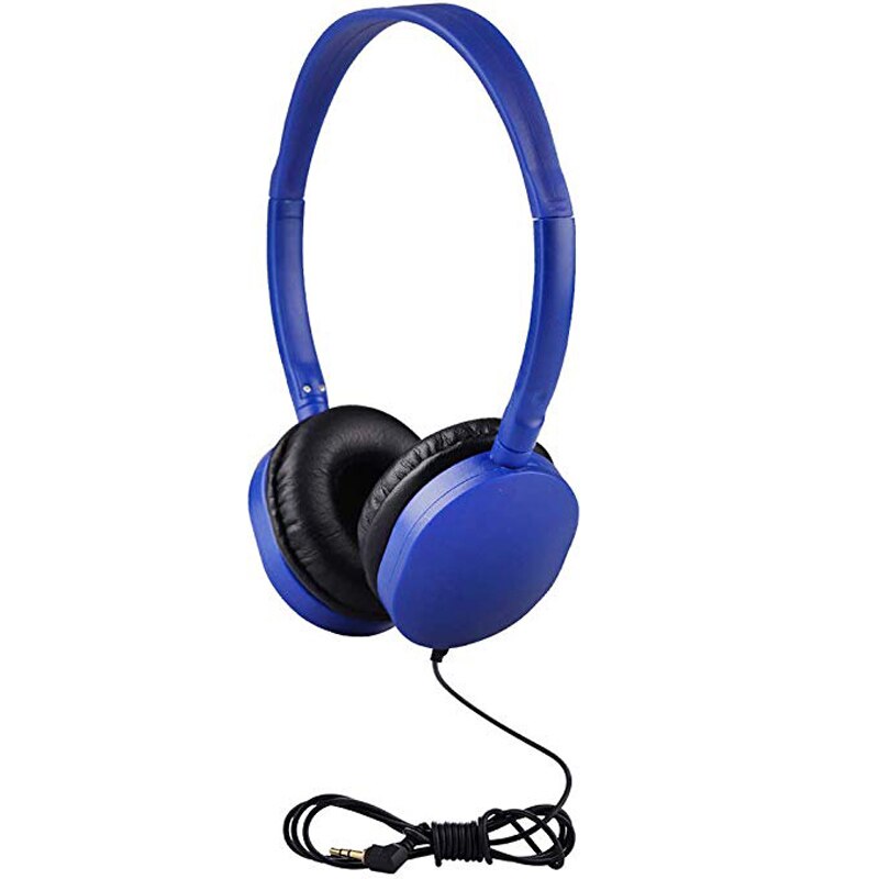 3.5Mm Audio Stereo Jack Opvouwbare Kids Hoofdtelefoon Verstelbare Bedrade Headsets Voor Kinderen Ruisonderdrukking Koptelefoon: Dark blue