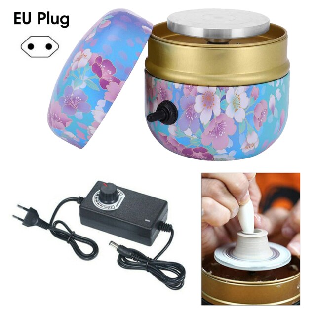Mini Electric Pottery Wheel Ceramic Machine Pottery Wheel Machine Ceramic Shaping Tool Work Clay Art Craft Teaching DIY Machine: EU