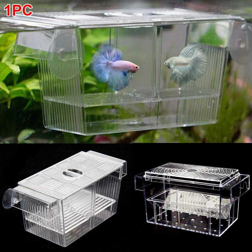 Guppy isolation akvarium rugeri fælde opdrætter yngel flydende kuvøse fiskeopdræt boks gennemsigtig bur mini hus tank