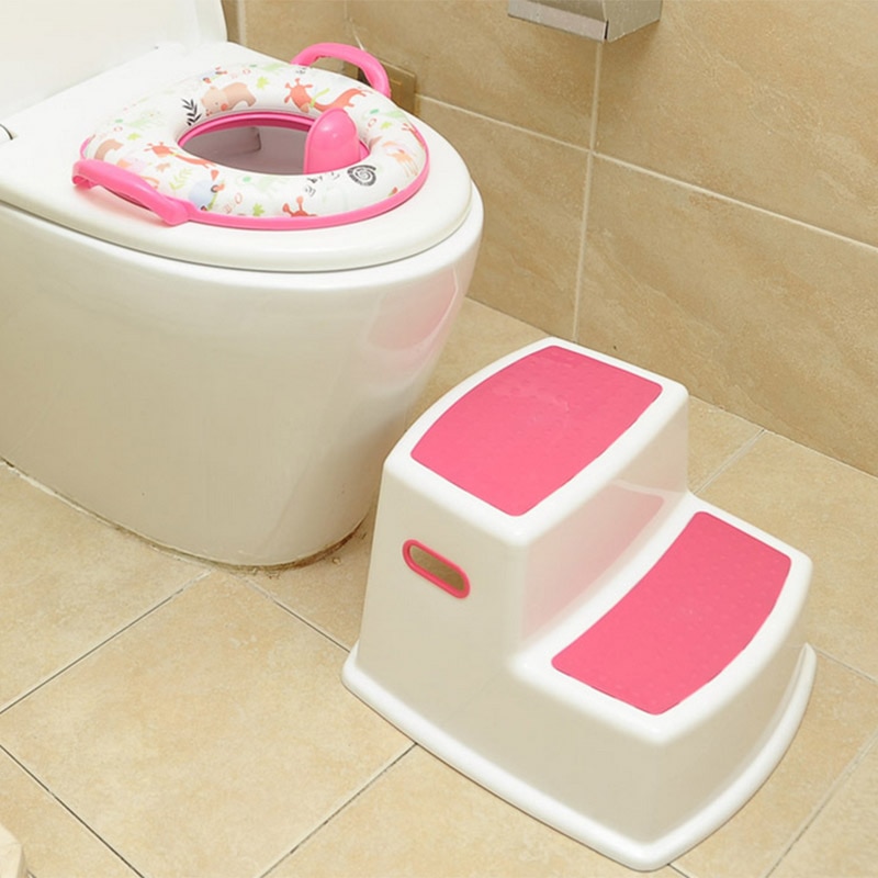 2 Step Stool for Kids Toddler Stool for Toilet Potty Training Slip Bathroom Kitchen GHS99