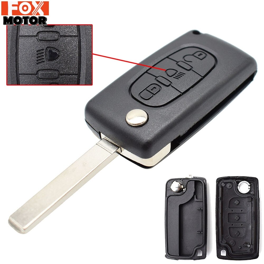 For Citroen C2 C3 C4 C5 C6 C8 Car 3 Buttons Flip Remote Key Case Cover Shell Fob VA2 Blade CE0523 Key Repair Kit