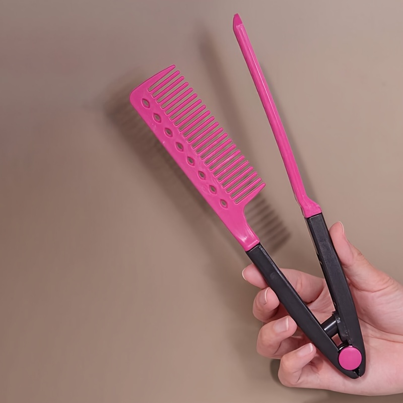1 peine de pelo liso en forma de V, alisador de pelo DIY, herramientas de belleza y cabello, peine de peluquería de salón