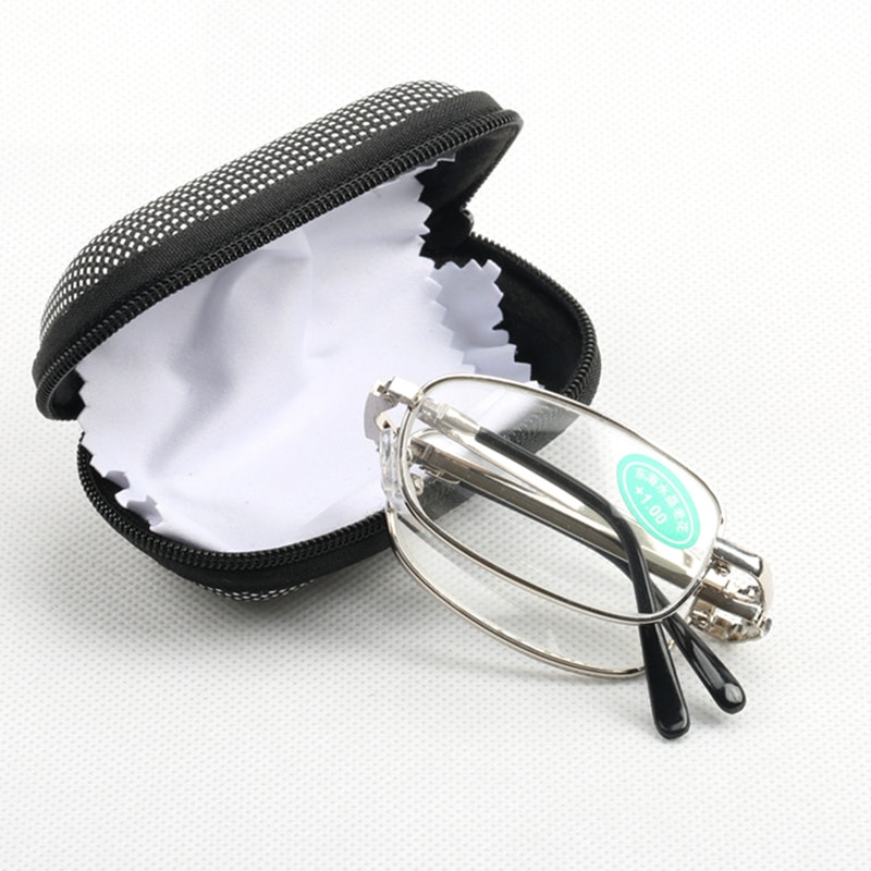 Gafas de lectura plegables para hombre y mujer, lentes de lectura portátiles con estuche, lentes de aumento para presbicia, Lentes de vidrio de