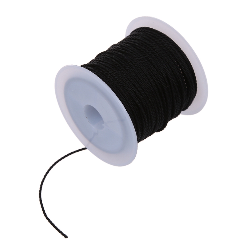 Roll Black Waxed Cotton Ketting Kralen Cord String 1Mm