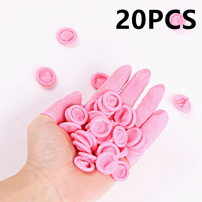 50 stk/sæt engangshandsker pink latex gummifingersenge antistatiske fingerspidsbeskyttelseshandsker til madlavning til hjemmet: 20 stk lyserød