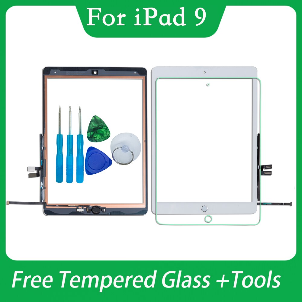 Voor Ipad 9th 10.2 &quot Touch Screen Digitizer Glas A2602 A2603 A2604 A2605 Met Lijm, tool Kit + Gehard Glas