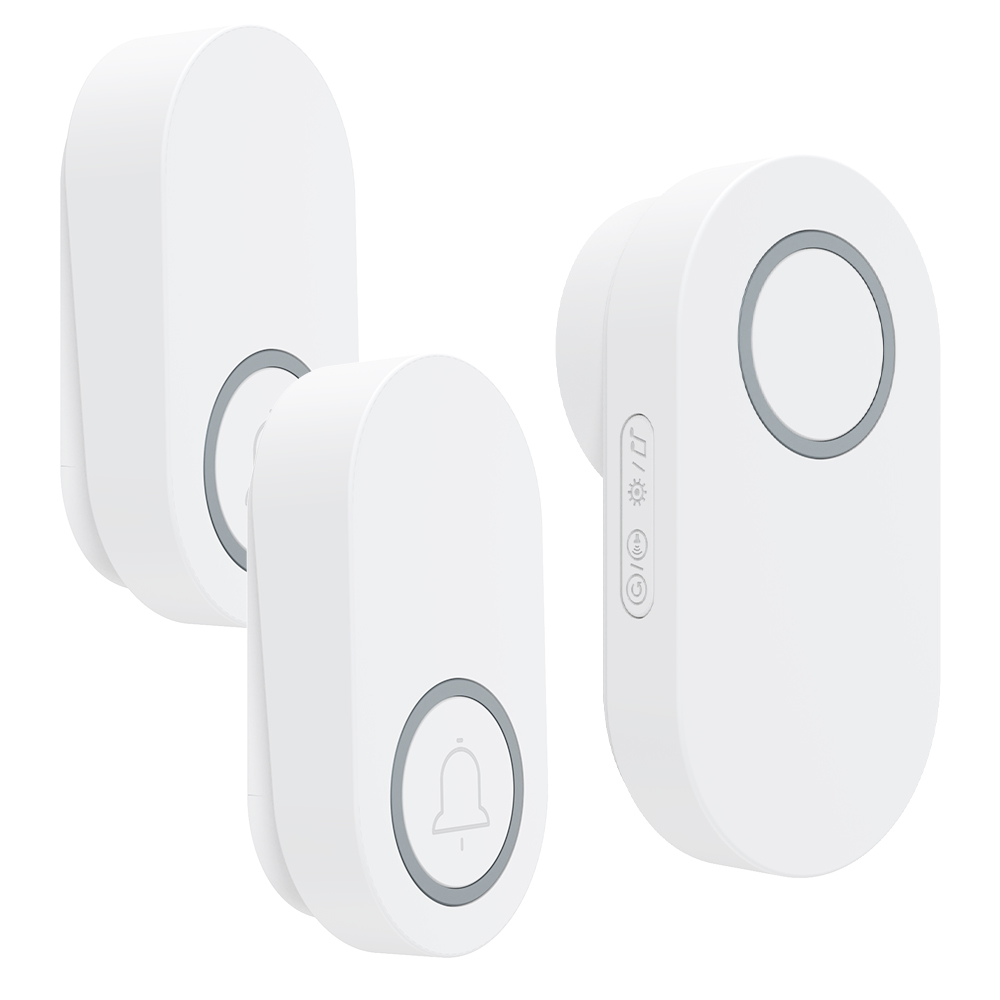 Timbre electrónico de puerta delantera de 220v, tarjetas pcb inalámbricas, cascabel, resistente al agua, timbre de generación de energía para habitación de hotel y hogar: Plata / US