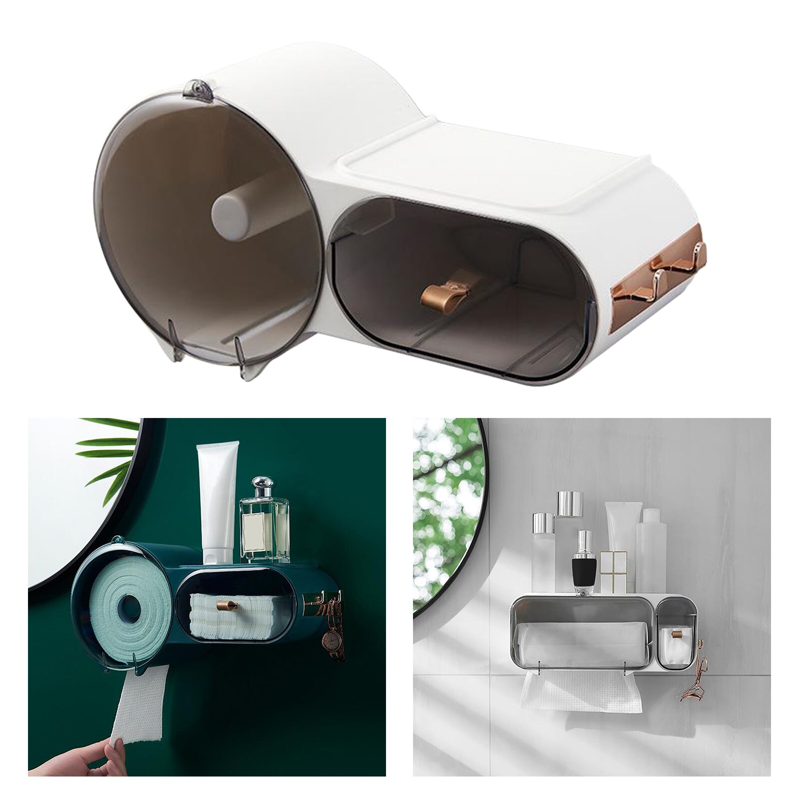Waterdichte Wall Mount Toiletrolhouder Plank Wc-papier Lade Roll Papier Opbergdoos Creatieve Lade Tissue Doos Thuis
