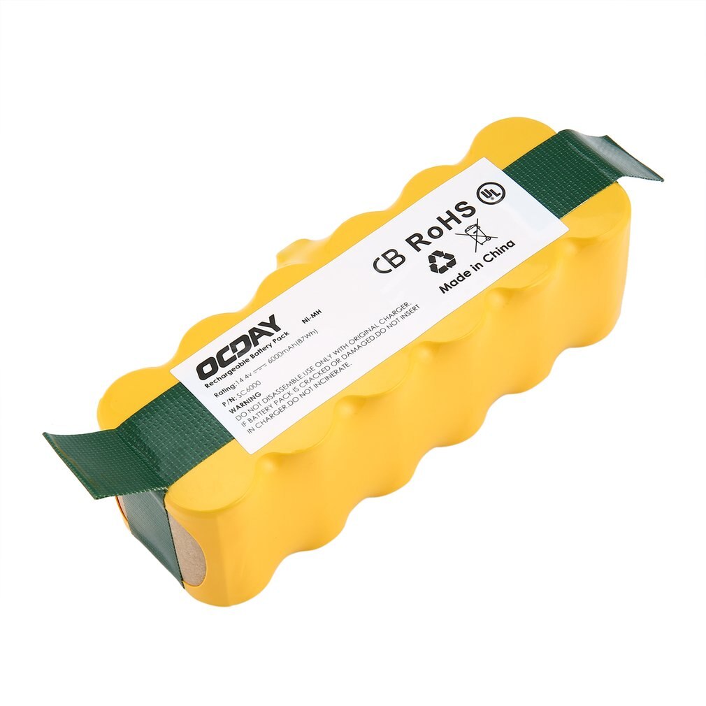14.4V Ni-MH Vacuum Cleaner Rechargeable Battery Pack Suitable for Irobot Roomba Vacuum Cleaner Parts: 14.4V6000MAH