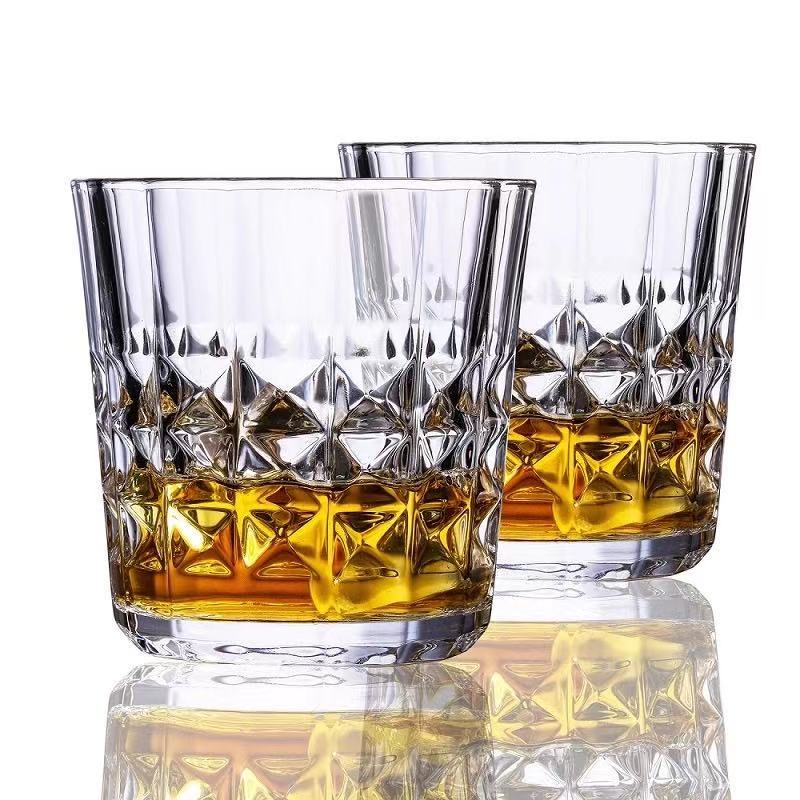 2PCS/European Transparent Glass Whisky Liquor Liquor Cup Beer Glass Cocktail Cup: Default Title