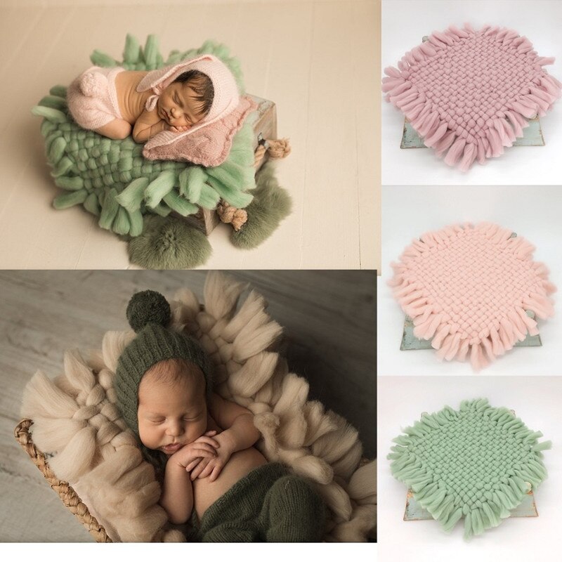 Pasgeboren Fotografie Rekwisieten Baby Deken Gebreide Wollen Deken Backgroup Foto Accessoies