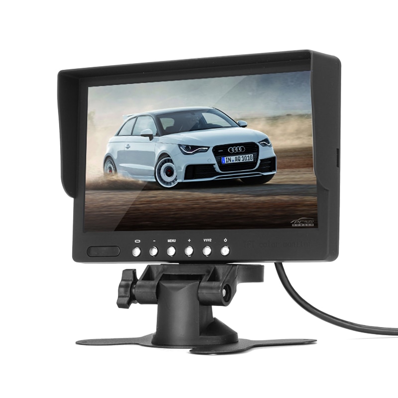 7 Inch Dual Input LCD Monitor - 2 AV input, 800x480 Resolution, PAL + NTSC Standards