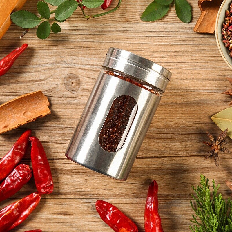 Spice Seasoning Jar Stainless Steel Salt Adjustable Rotating Seasoning Jar Adjustable Salt And Spice Shaker