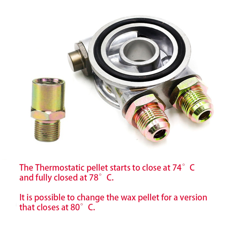OIL COOLER FILTER SANDWICH PLATE + THERMOSTAT ADAPTOR (AN10 or AN8) FITTINGS 3/4-16UNF,M18,M20,M22 Oil Filter Oil Adapter