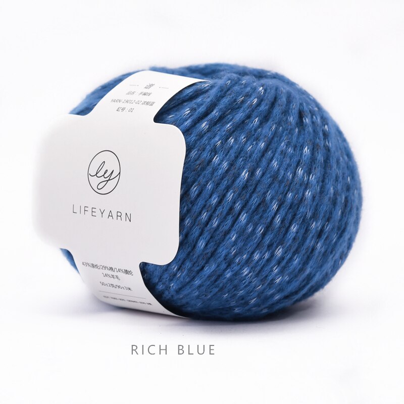 50g/ball medium thick hand woven wool yarn color dot pattern thick thread group handmade scarf thread: RICH BLUE