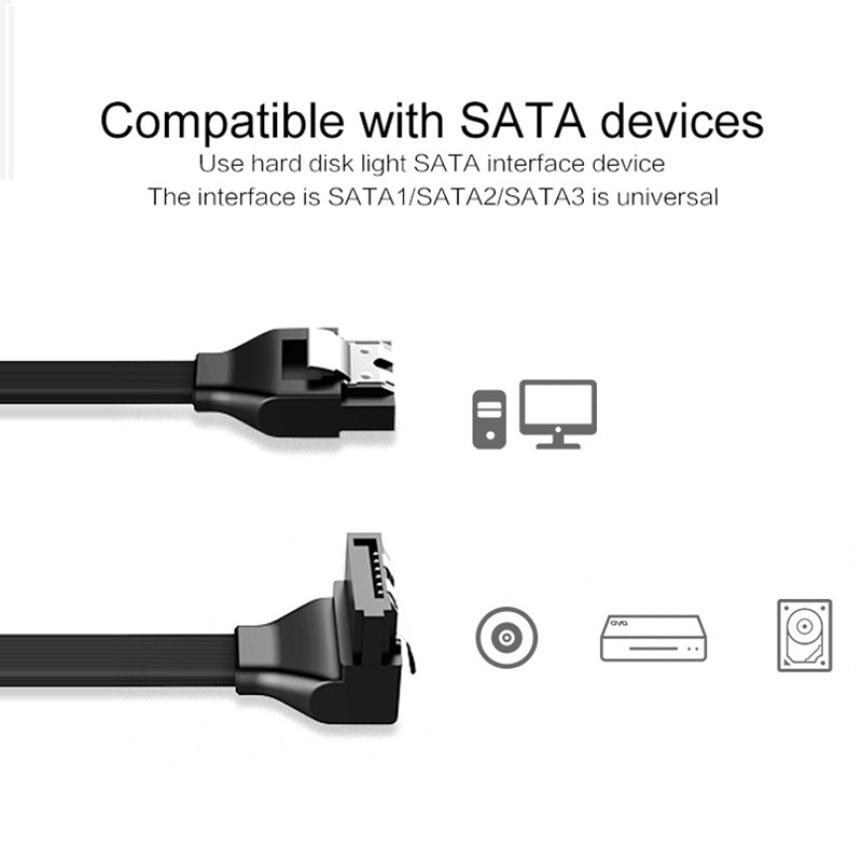 Adaptador de Cable SATA 3,0 a disco duro SSD HDD Sata 3, Cable recto de ángulo recto, Cable plano de PVC muy resistente