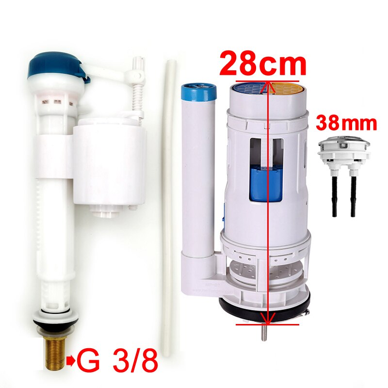 Inlet Toilet Tool Float Adjustable High-grade copper Water Valve G1/2 and G3/4 Toilet Water Tank Filling inlet valves: G3 8 28cm B