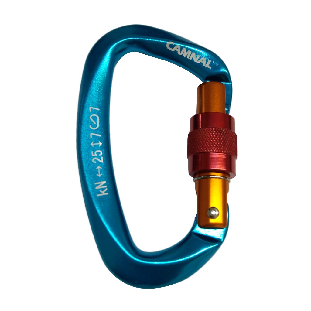 25KN Sterk Duurzaam Schroef Locking Klimmen Karabijnhaak Snap Lente Clip Haak: Blue