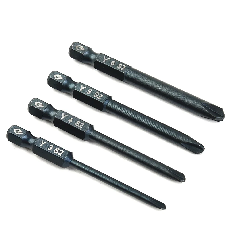4Pcs Schroevendraaier Bit Set 65Mm Tri-Wing Elektrische Drivers Magnetische Y Tip Hoofd Y3 Y4 Y5 Y6 boor