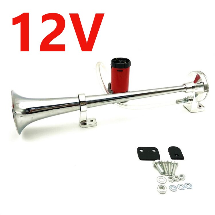 Uniwersalny 17 cal 150DB głośny samochód trąbka pneumatyczna 12V/24V 180 herc pojedyncze trąbka sprężarki Bocina robić samochodów ciężarowych samochody samochody: 12V czerwony