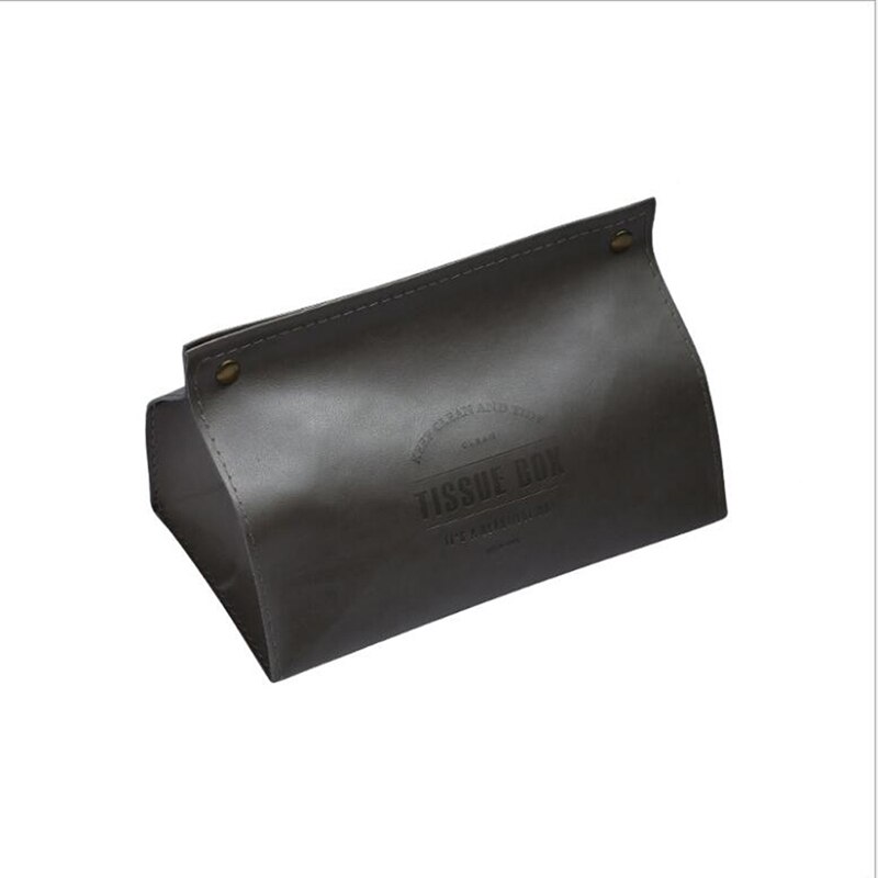 Car Tissue Box Pu Leather Material Tissue Box Nordic Car Rear Seat Tissue Storage Box Rectangular Car Tissue Box: Dark gray-BOX