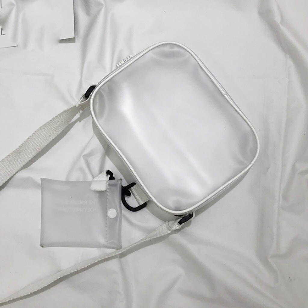 weiß Transparent Schulter Reine Farbe Schulter Tasche Gelee Bonbons Strand Handtasche Messenger Taschen сумка женская кожаная