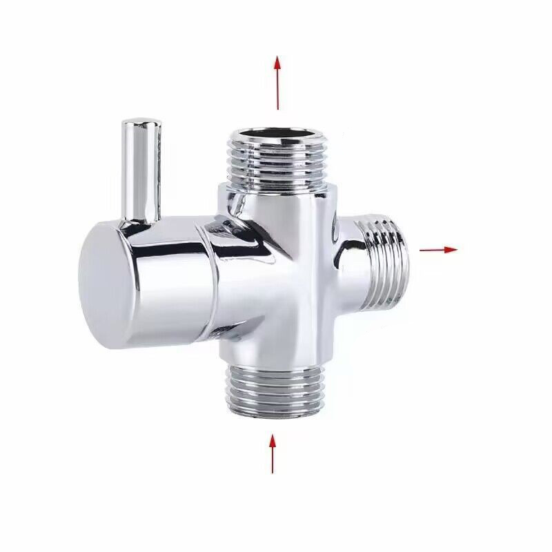 Bideu pentru toaletă și baie din alamă cromată, adaptor în t de  g1/2 ", supapă deviatoare de duș, robinet de duș cu 3 căi, conector în t, scule pentru supapă