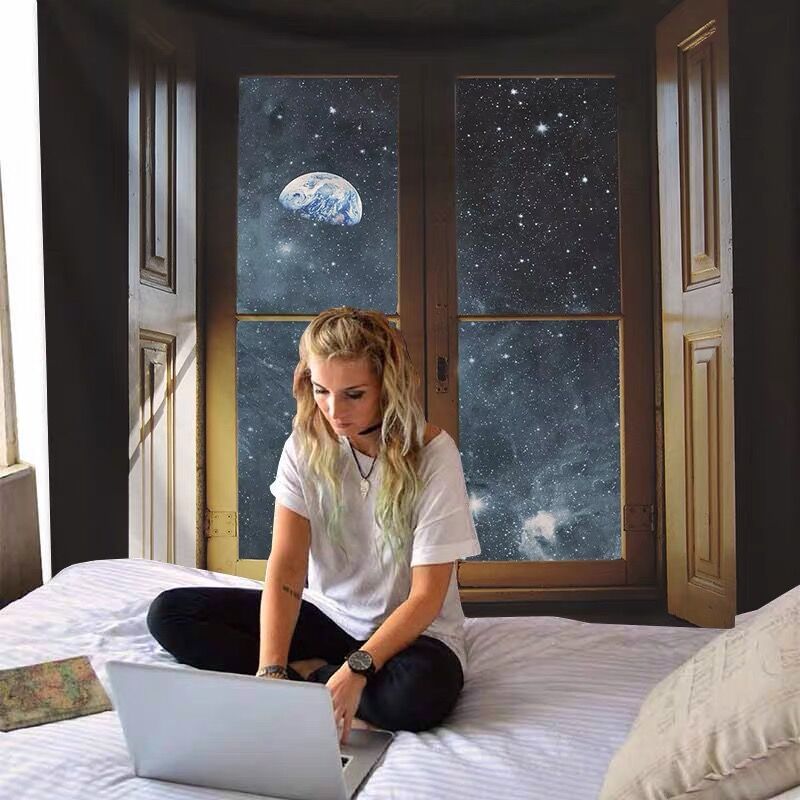 Starry Sky Tapestry Wall Hanging Ocean Space Wall Tapestry Wall Carpet Table Cloth