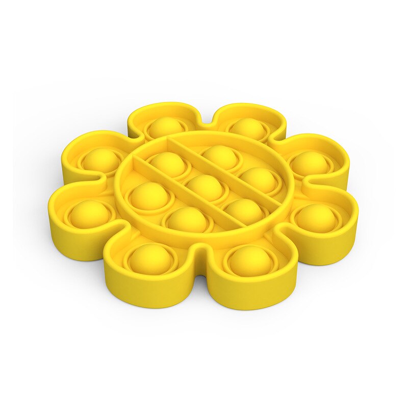 Jouets anti-stress pour adultes et enfants, jouets sensoriels à bulles, anti-stress, anti-autisme, pour besoins spéciaux, pour augmenter la concentration, jouets souples à presser: Fleur jaune